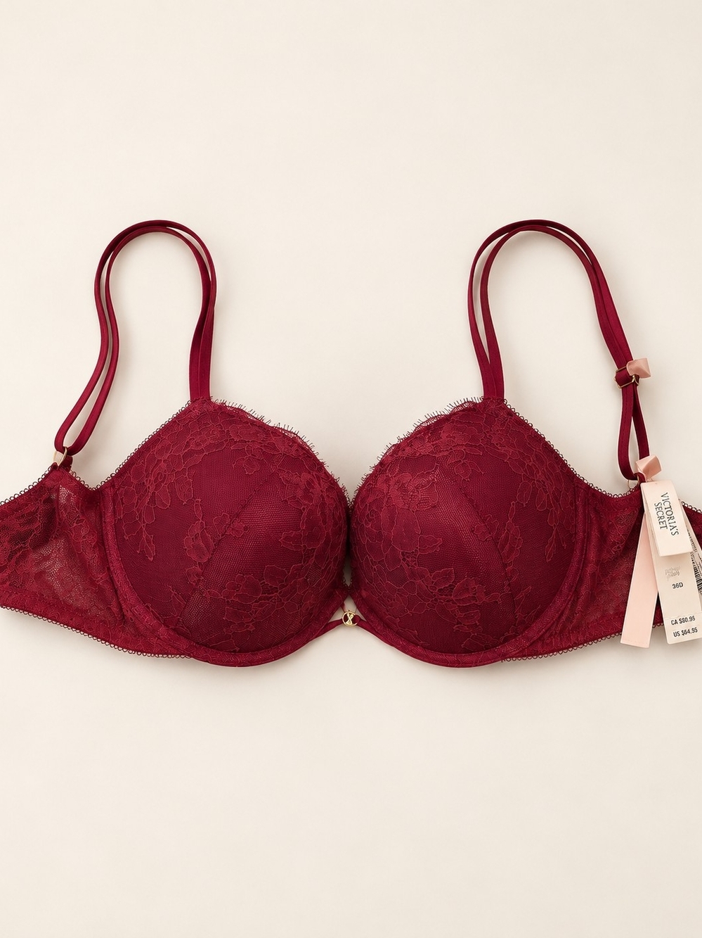 Victoria's Secret Burgundy Lace Push-Up Bra